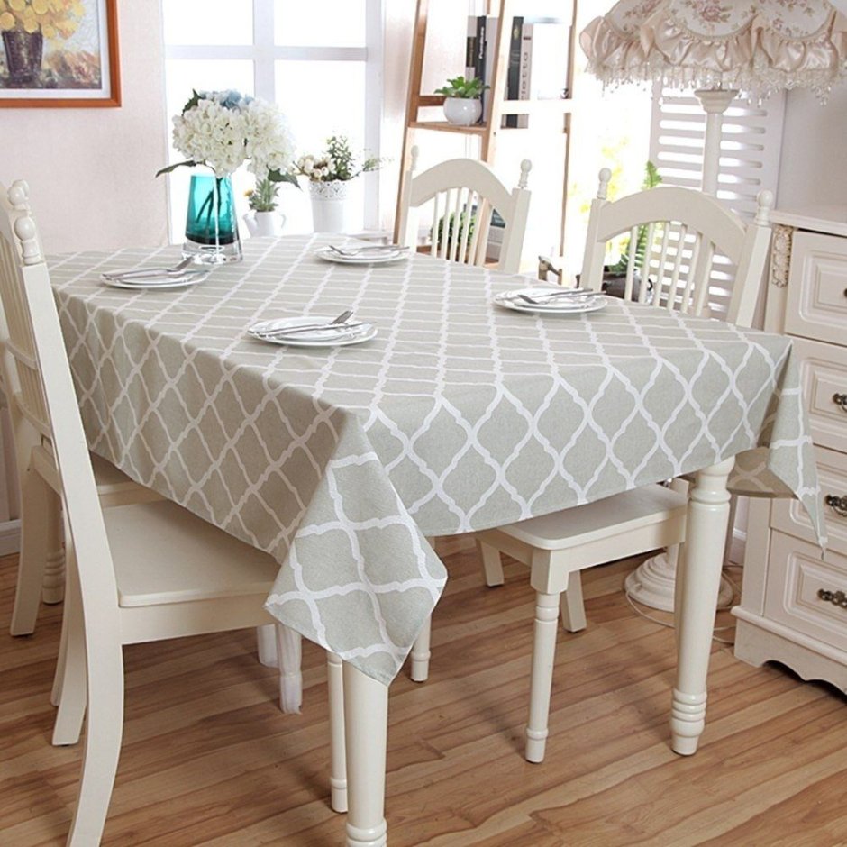 Скатерть, Comptoir de famille, Rectangular Tablecloth White 150x250cm Cotton,
