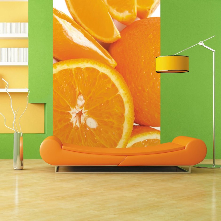 Апельсиновый цвет стен