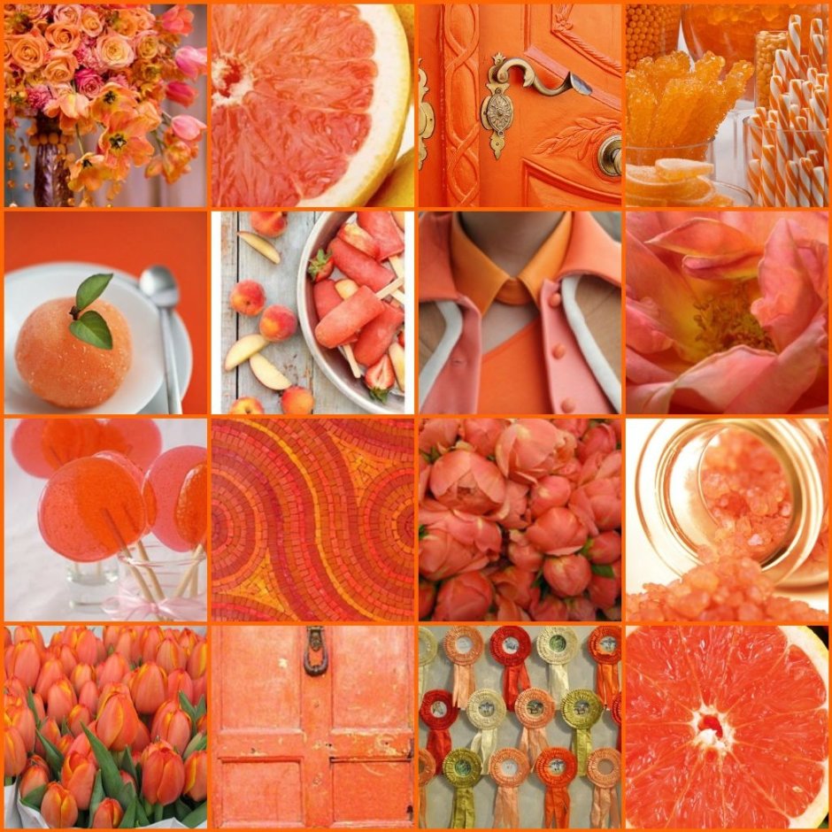 Оранжевая Эстетика коллажи