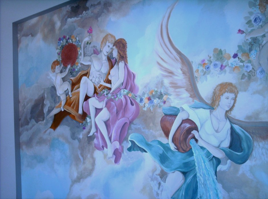 Художественная роспись стен ангелами