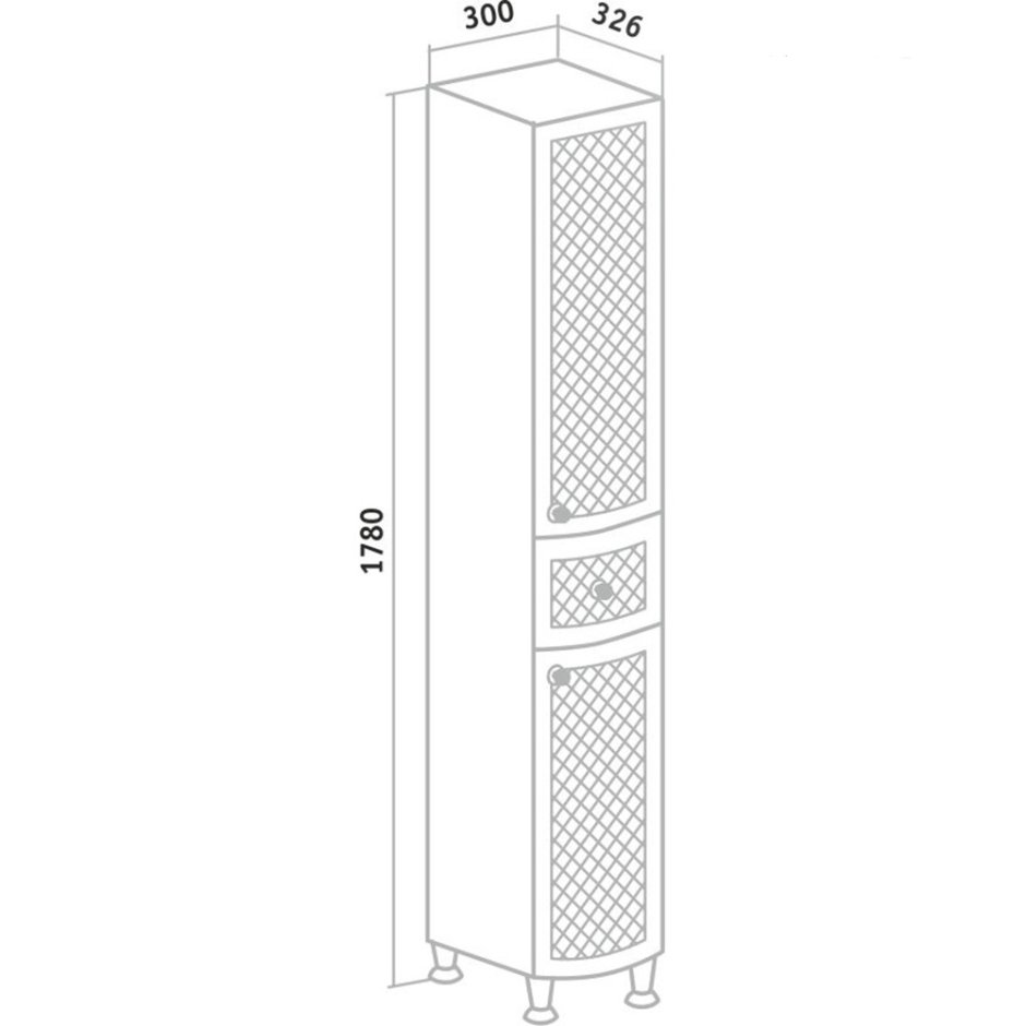 Пенал Runo 50 с бельевой корзиной, правый, белый (Вн п10 Runo) пенал Runo 50