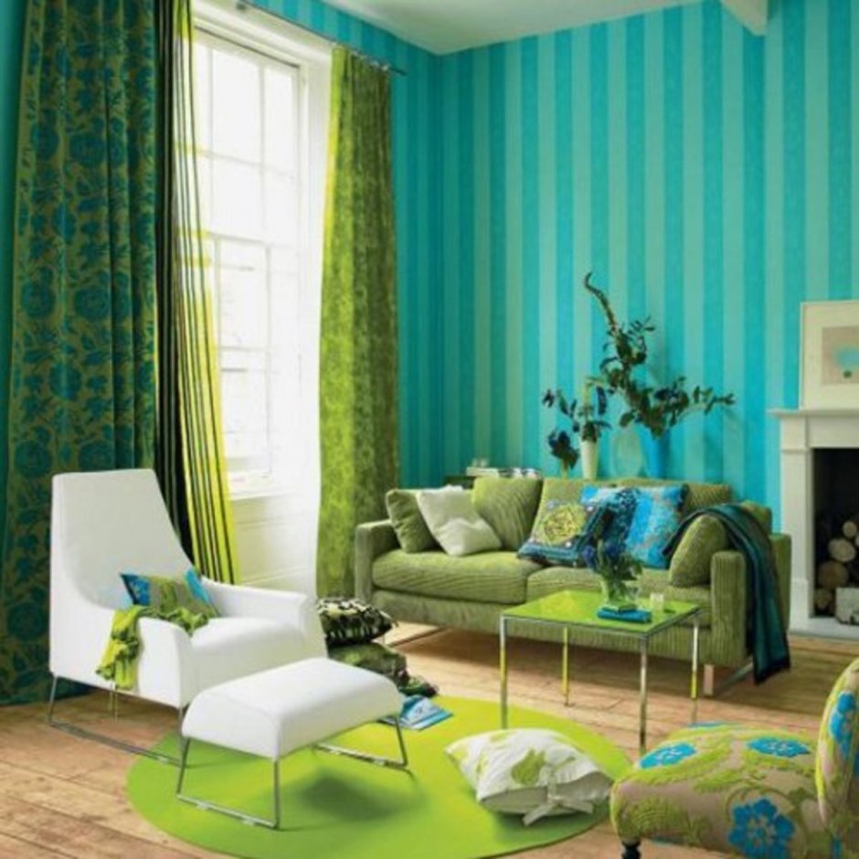 Peacock Green цвет в интерьере