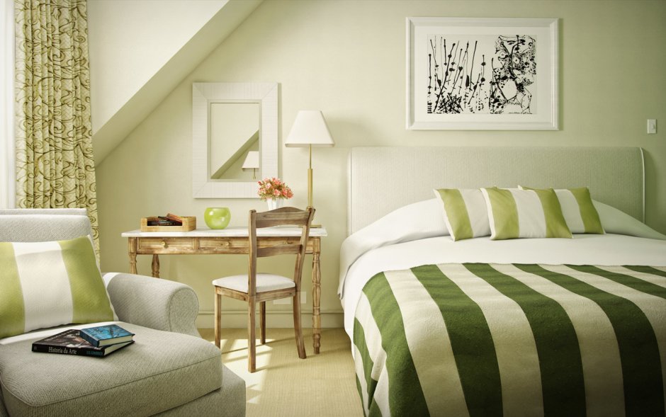 Светло салатовые стены