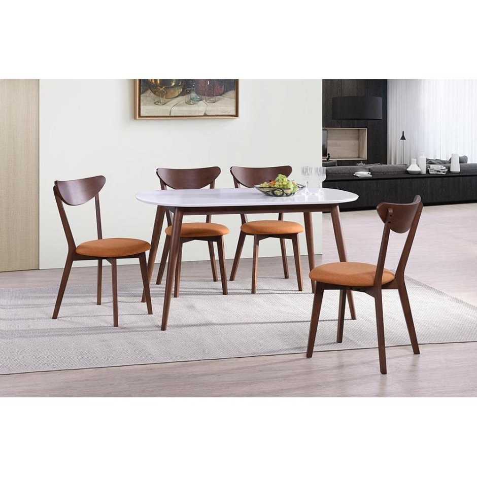 Стол обеденный TETCHAIR Max (Макс), 140х80х75см, белый+коричневый