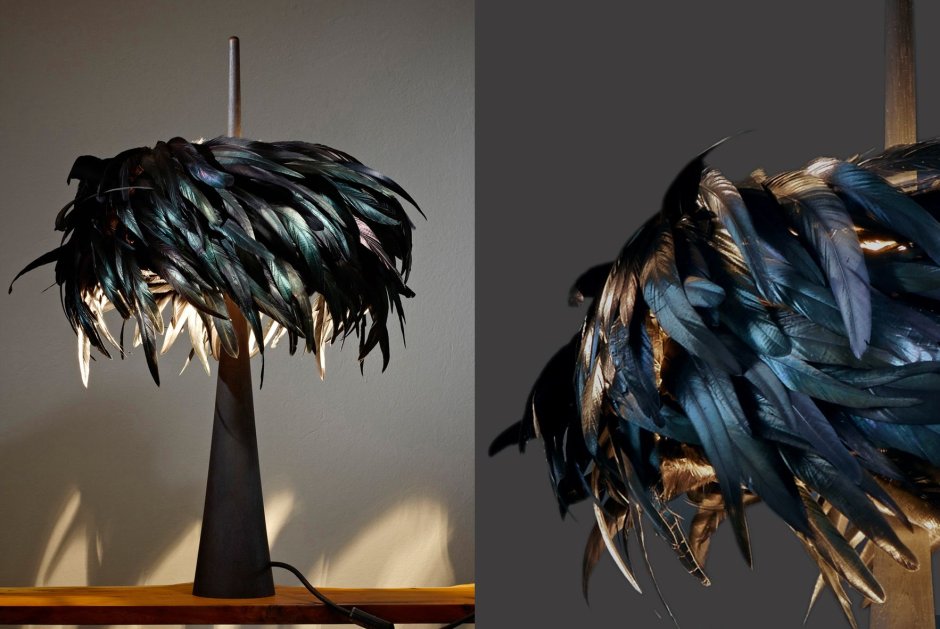 Светильник из страусиных перьев