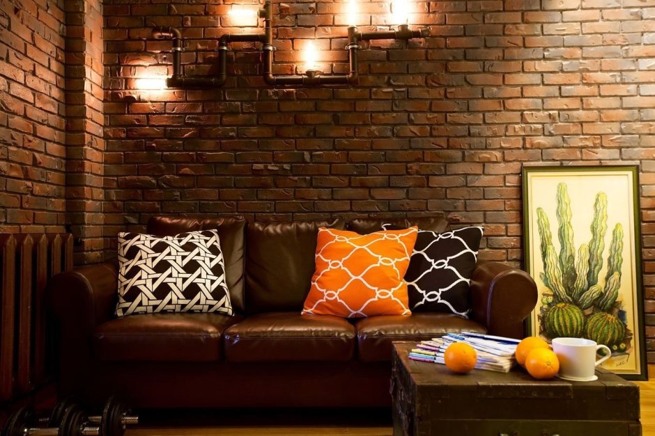 Кирпичный декор в интерьере