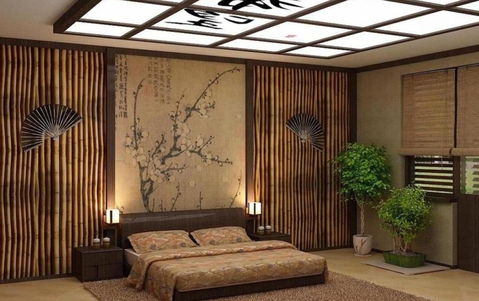 Экостиль в гостиной бамбук