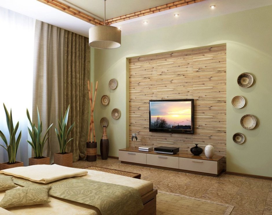 Бамбуковые обои в интерьере