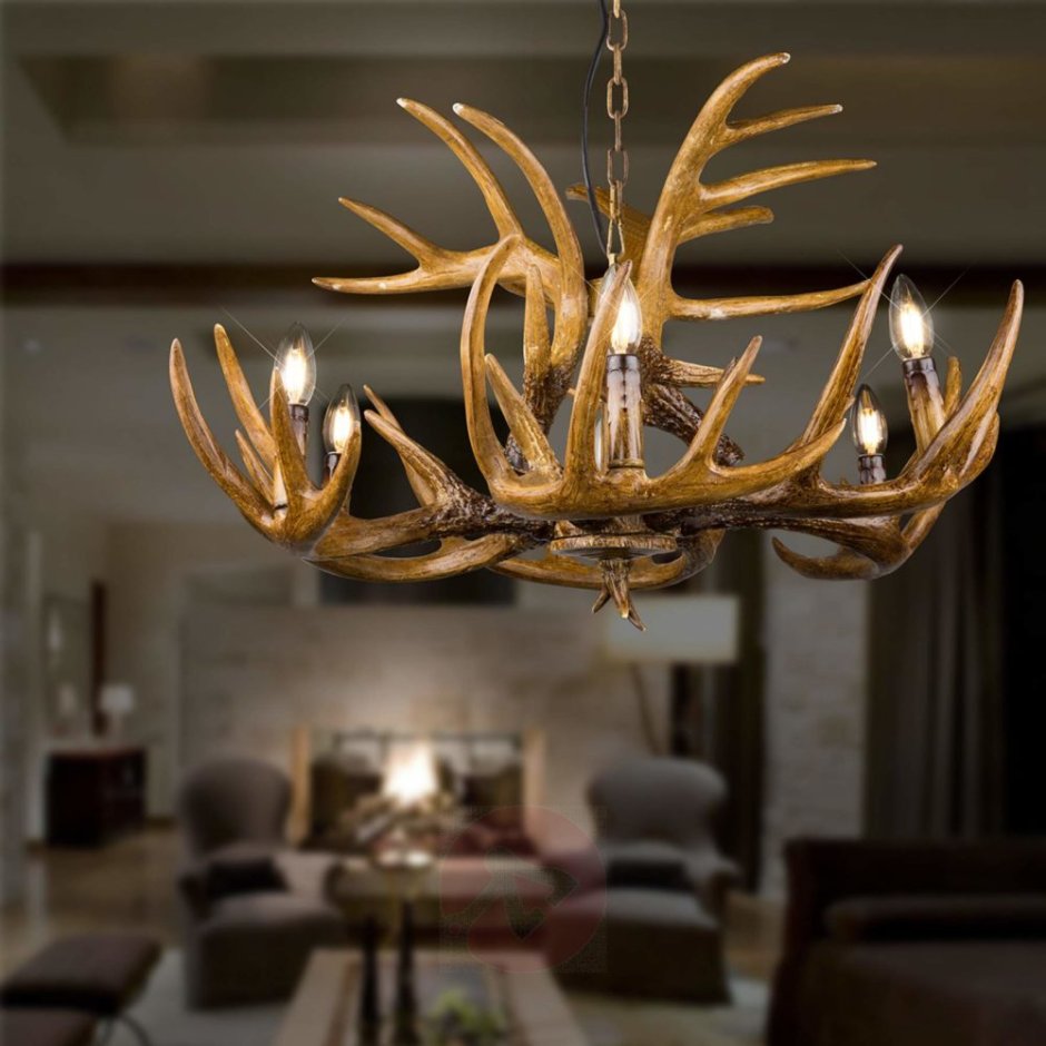 Люстра с оленьими рожками