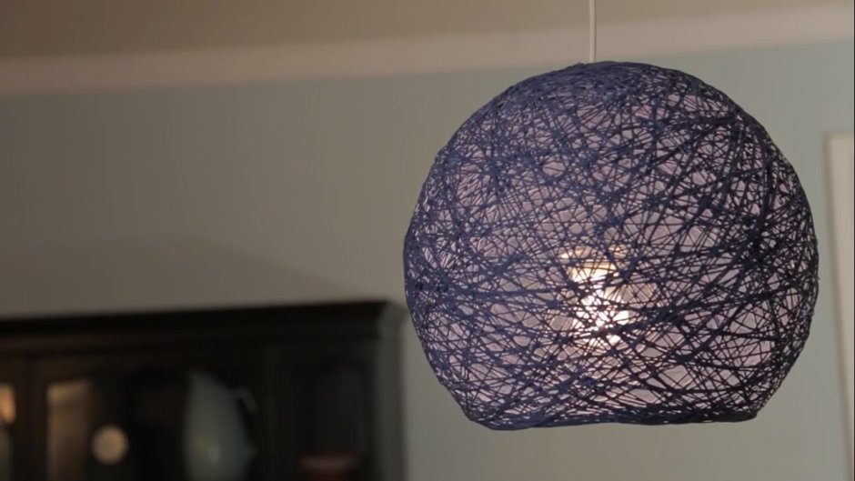 Абажур для торшера из ниток