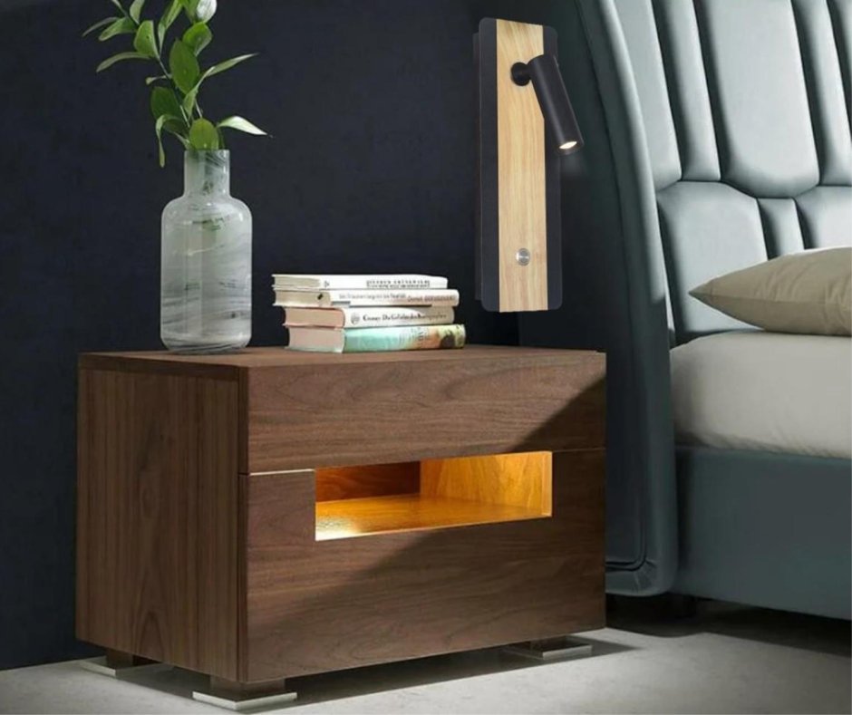 Тумба прикроватная Bedside Table Essence Green Rattan