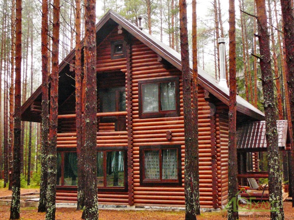 Внешняя отделка дома из бревна
