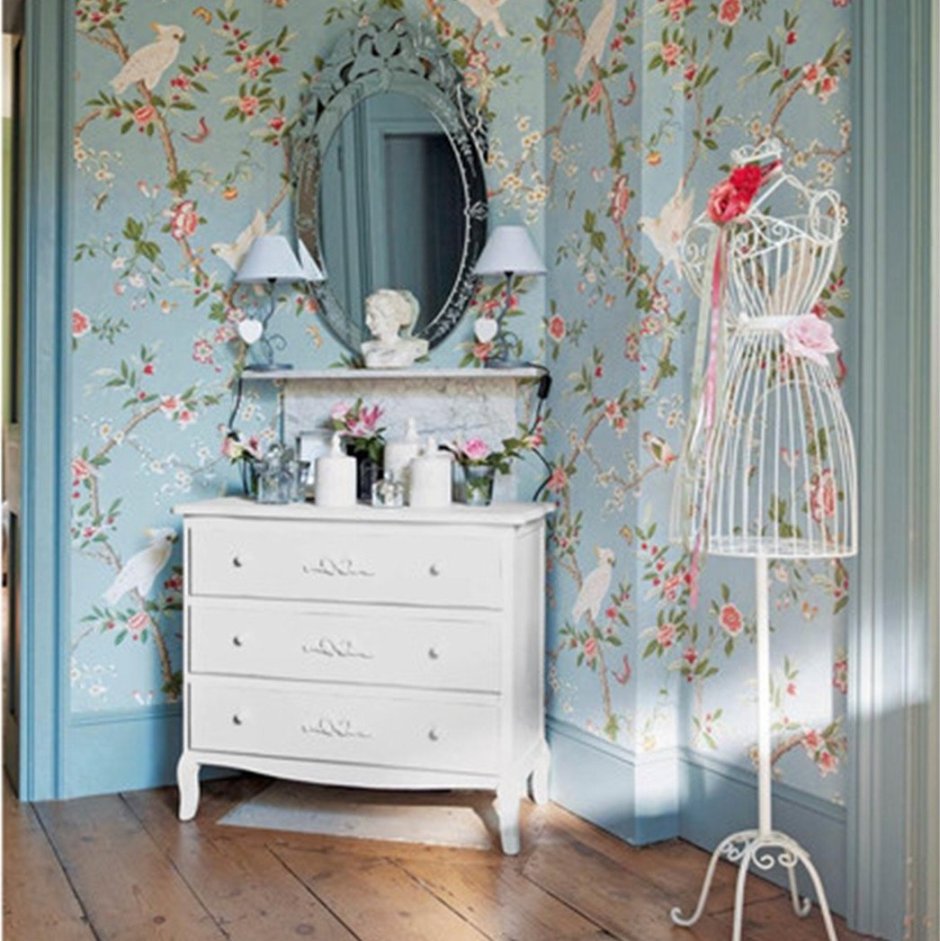 Обои Shabby Chic в интерьере