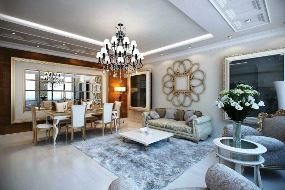 Стиль Неоклассика в интерьере гостинная