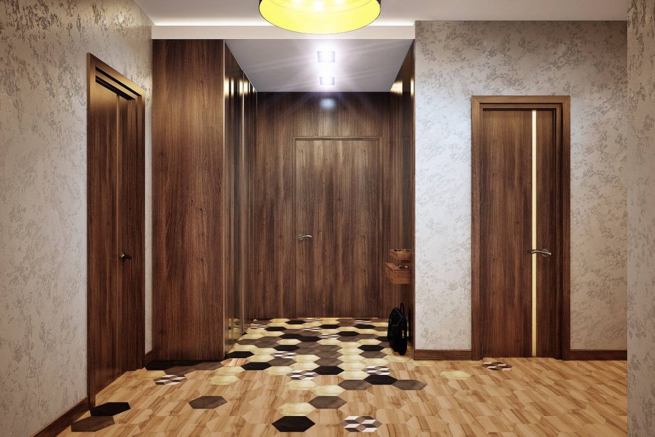 Плитка и ламинат в прихожей