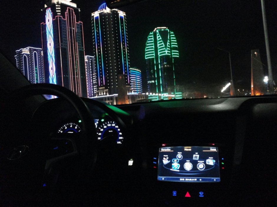 Ночной город из авто