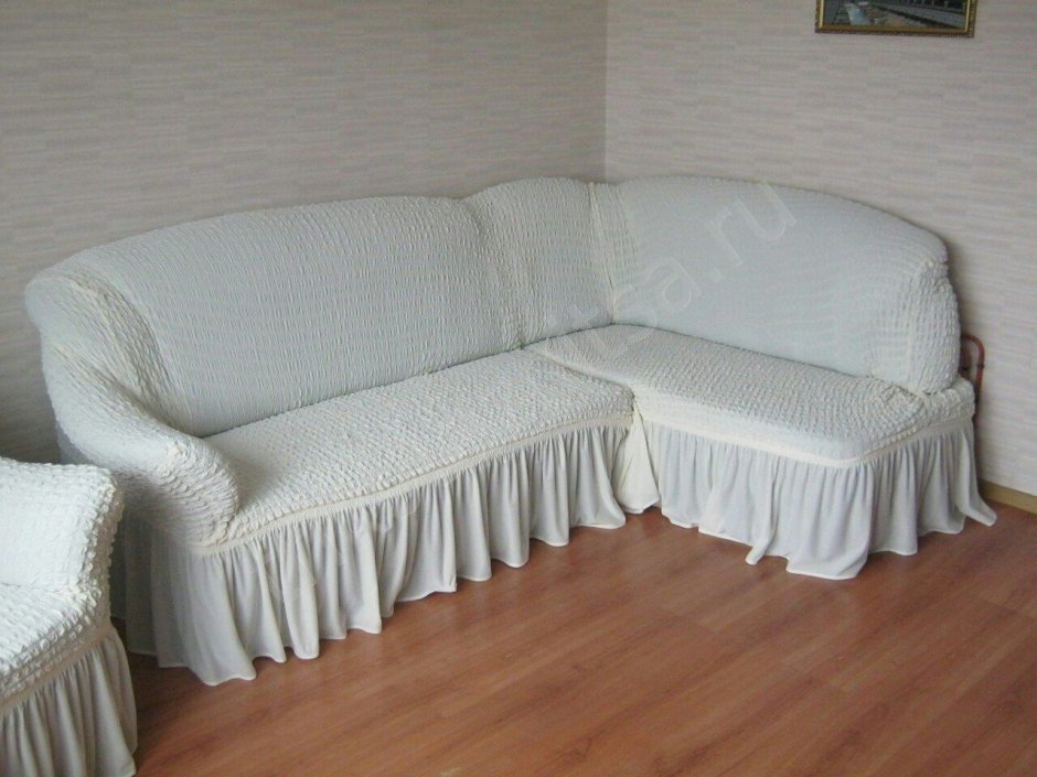Чехол на угловой диван с одним подлокотником