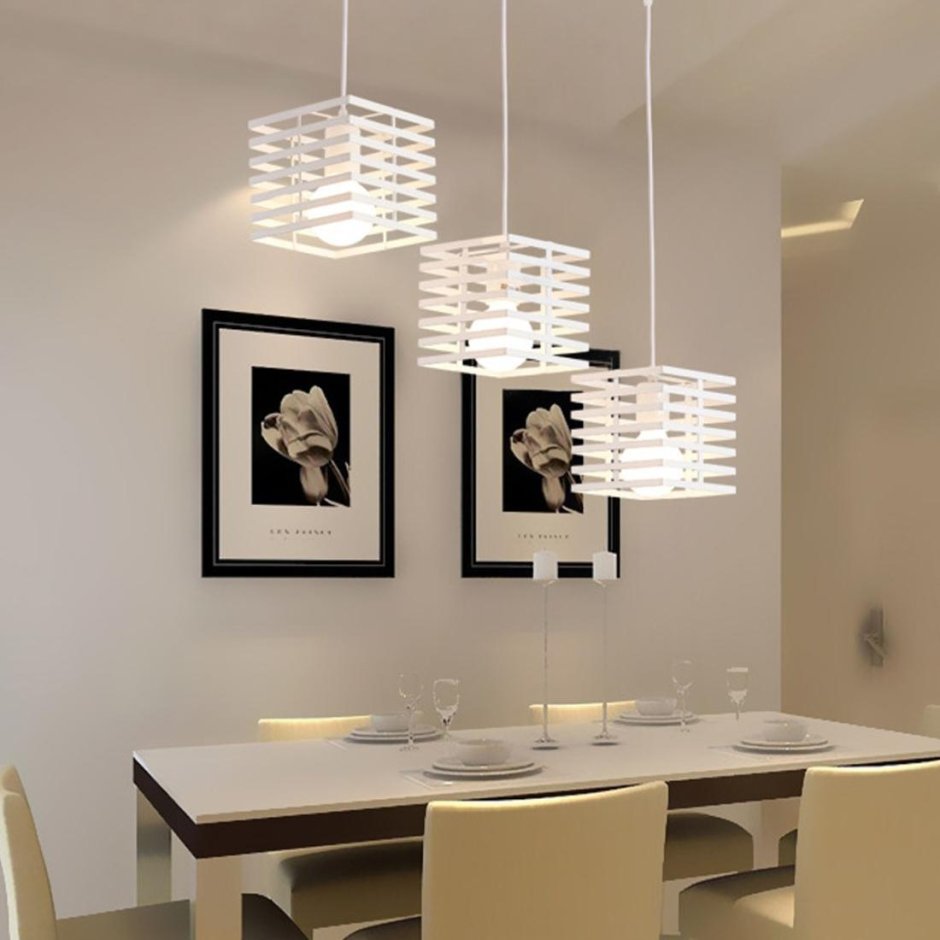 Потолочные светильники для кухни над столом