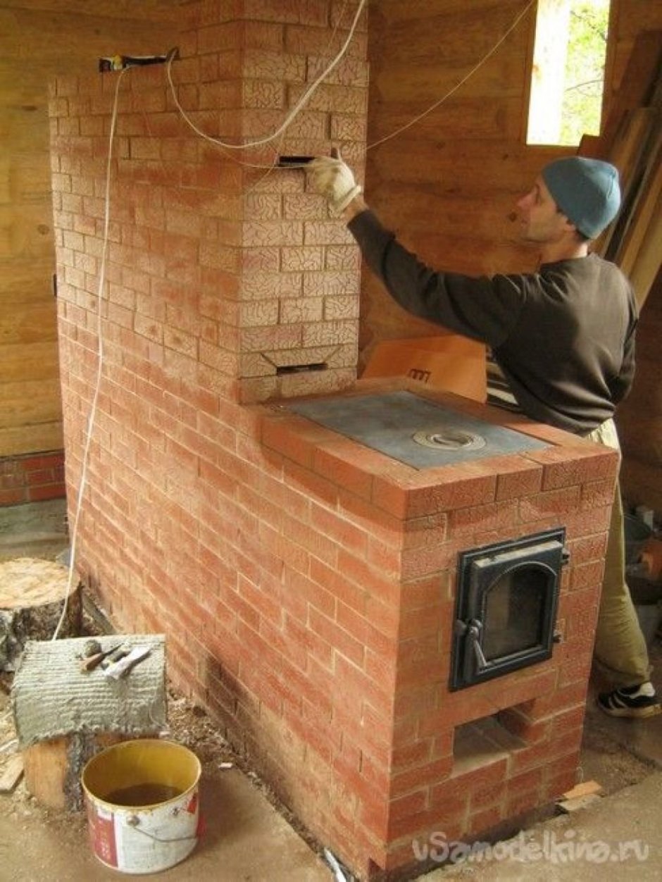 Печка деревенская из кирпича