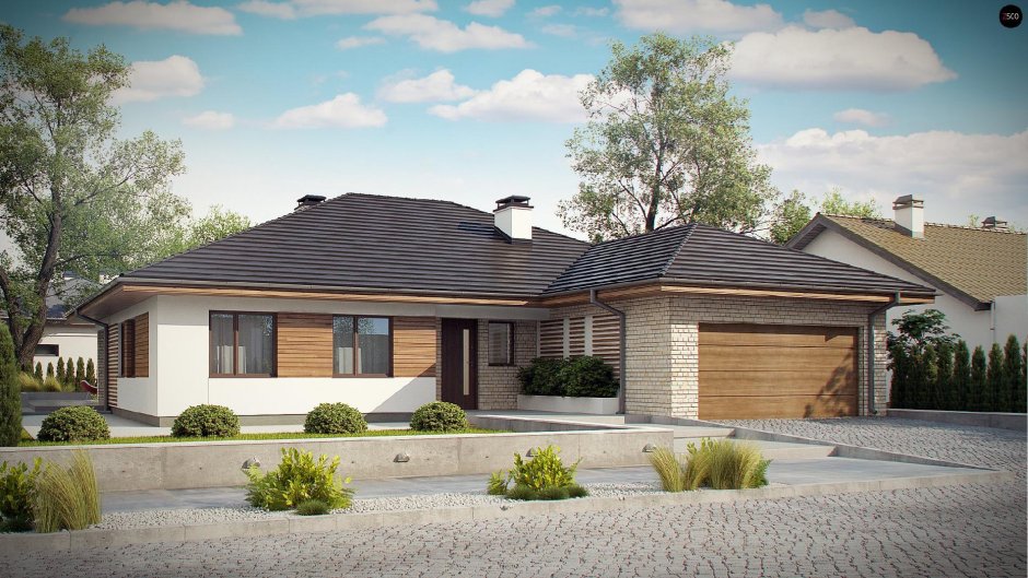 Z500 проекты одноэтажных домов с террасой