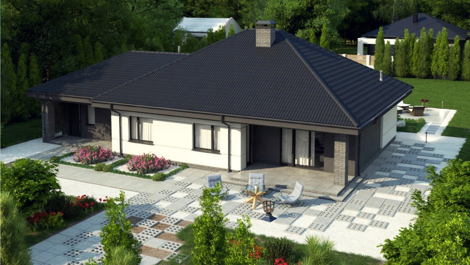 Z500 проекты одноэтажных с террасой