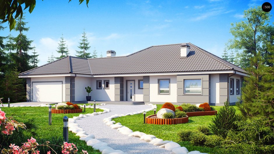 Проект z10 одноэтажный дом с террасой