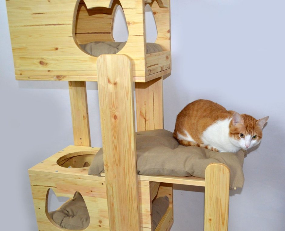Домик для кошек из дерева