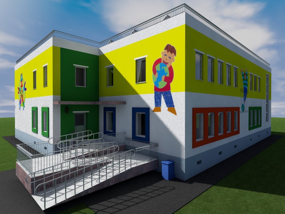 Двухэтажный детский сад