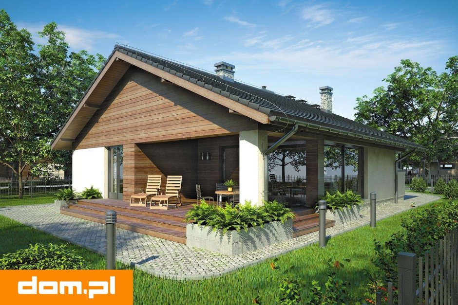 Одноэтажный дом с террасой 80кв