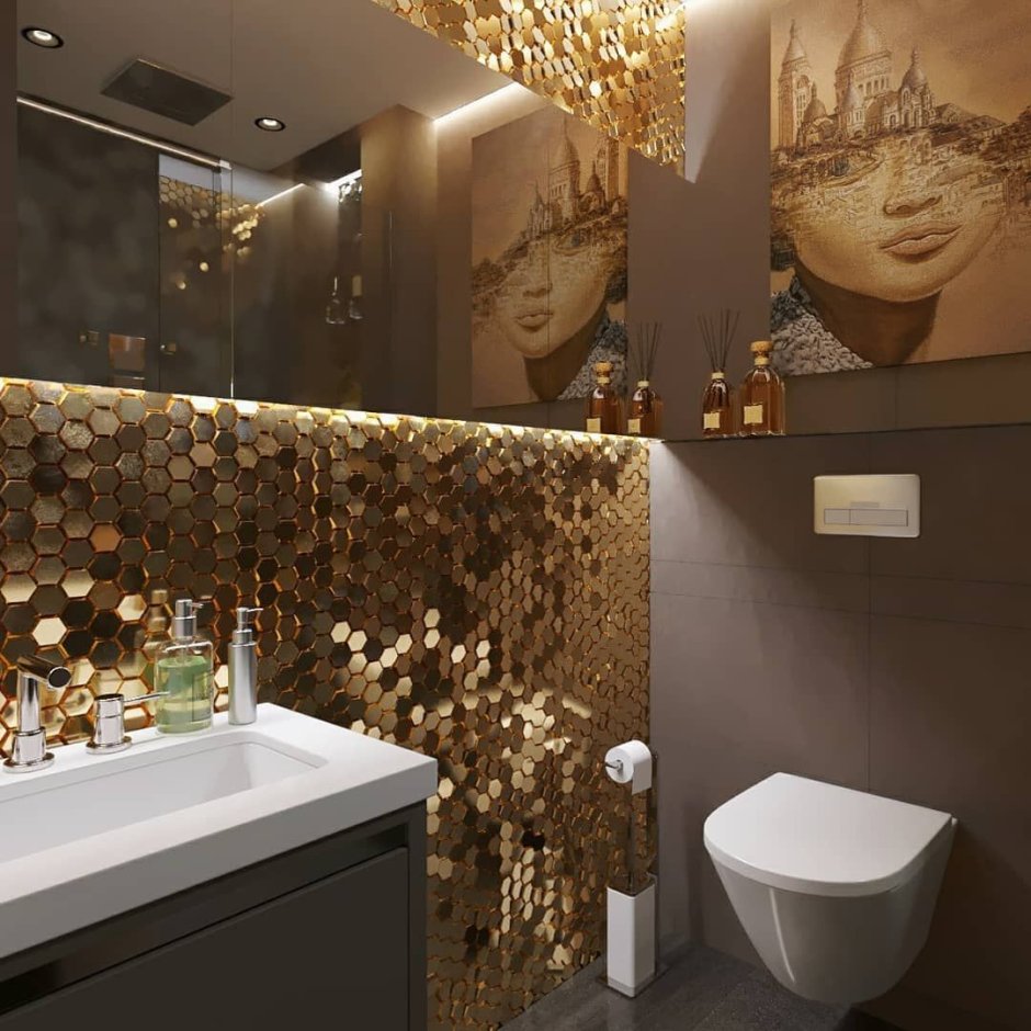 Лучший дизайн туалета золото
