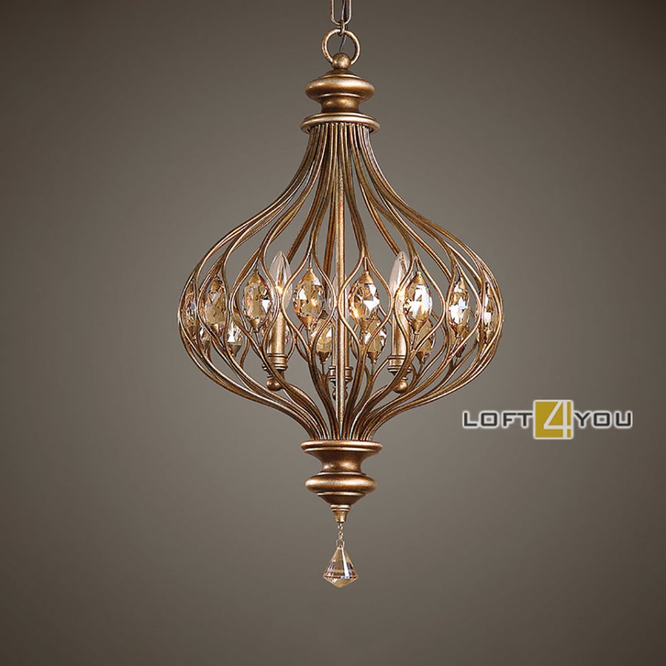 Бра Crystal Pendants Gold 3
