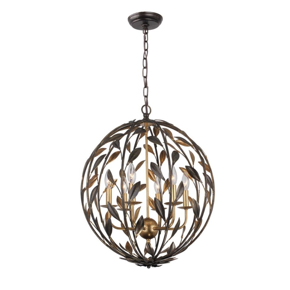 Люстра Crystorama broche 6-Light Antique Silver 1 шт.. Chandelier