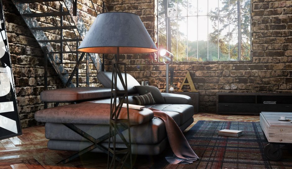 Металл в интерьере лофт