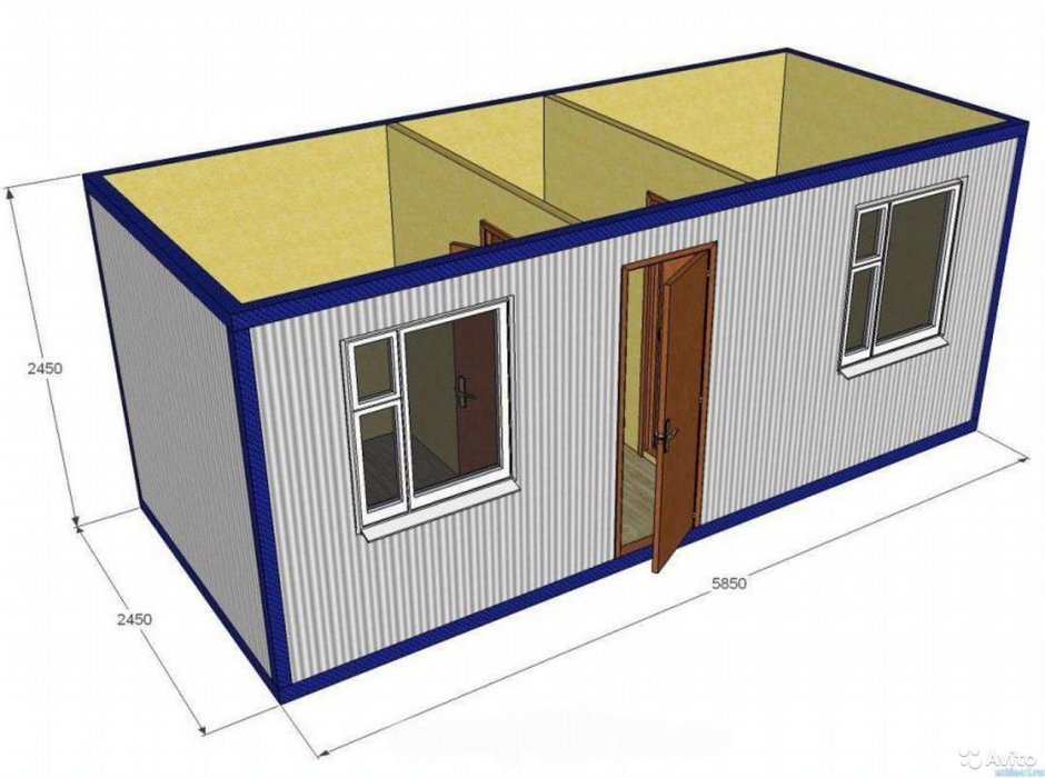 Вес блок контейнера 2.4х6