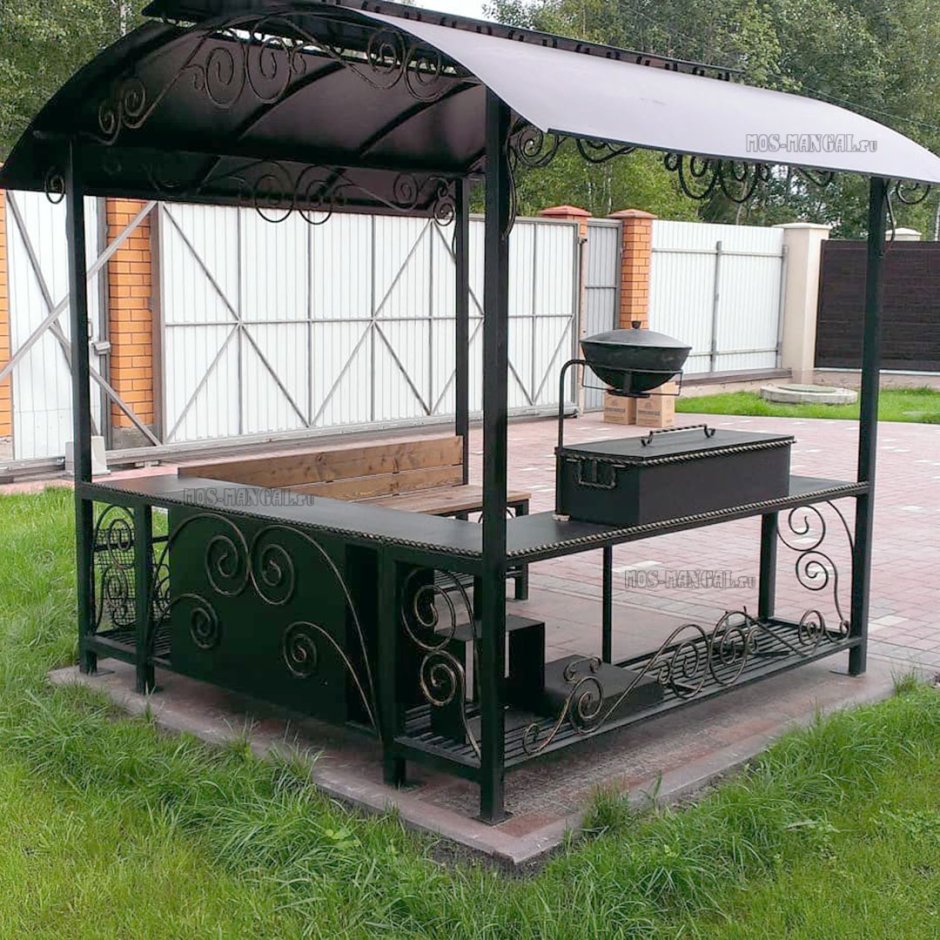 Беседка для мангала из металла