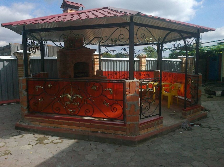 Кованые беседки с мангалом