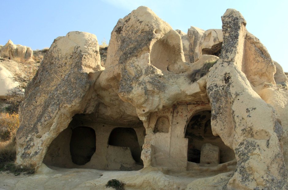 Каппадокия Турция жилища в скалах