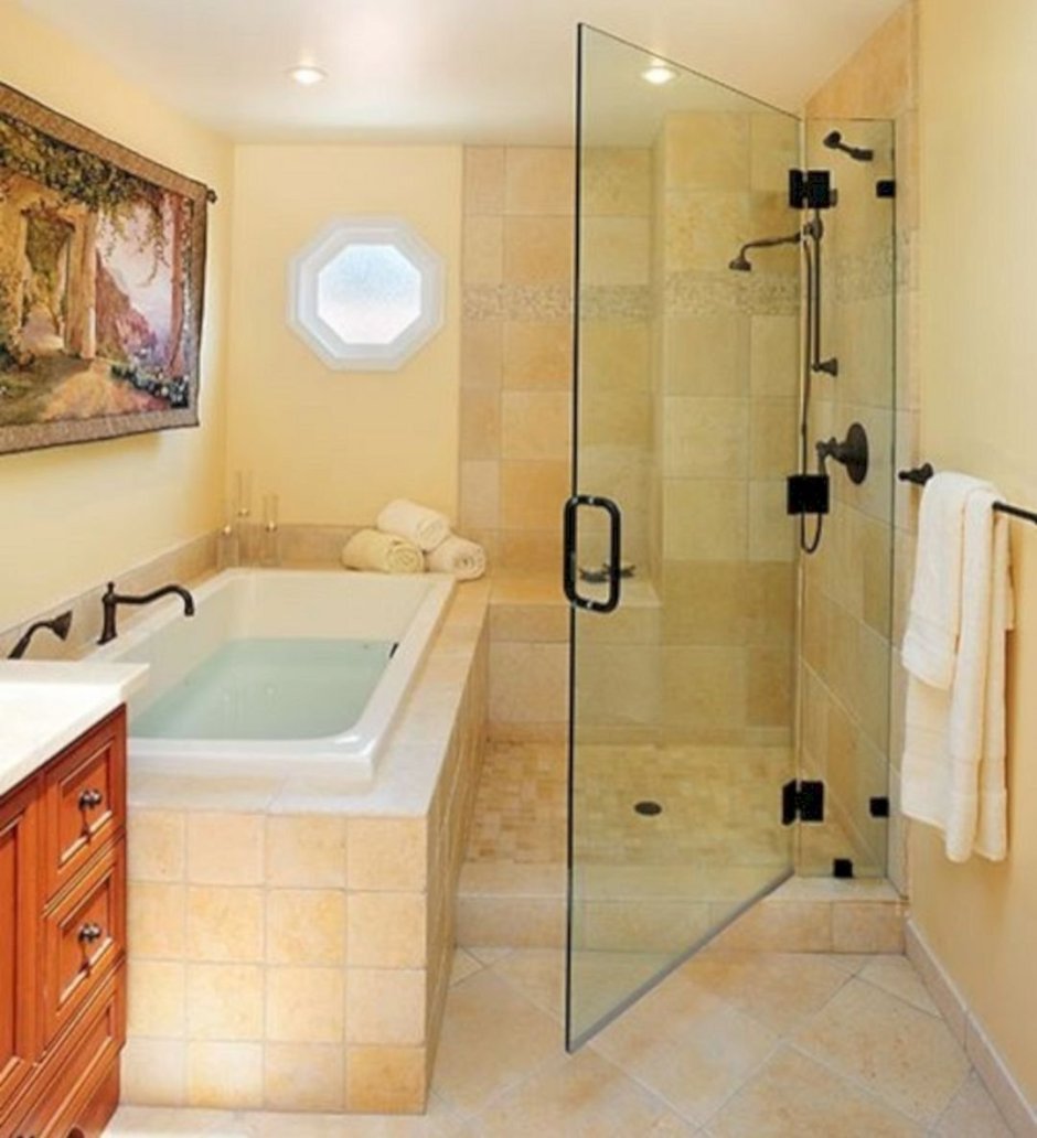 Ванная комната совмещение душевой и ванной