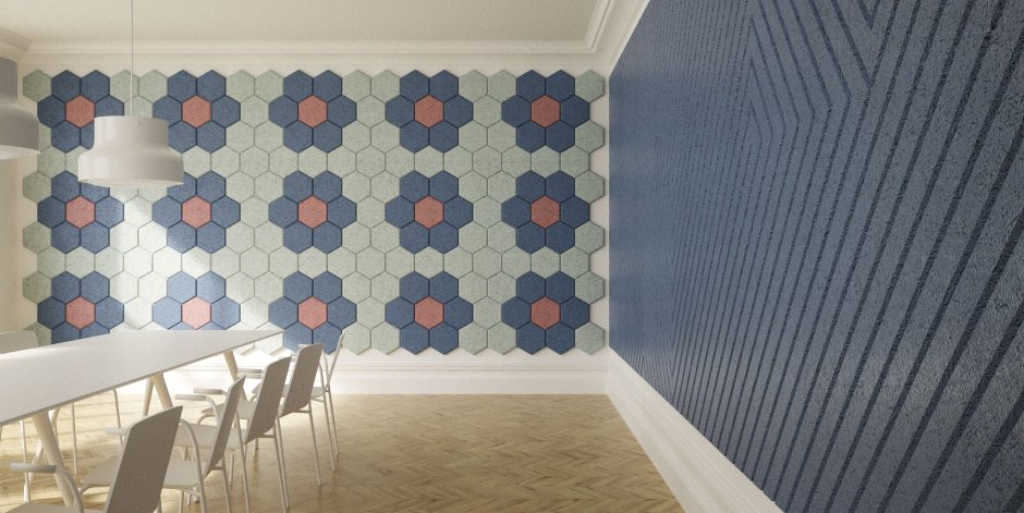 Акустические стеновые панели Wallhof Acoustic. Окраска по Dulux