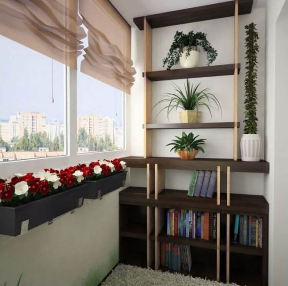 Дизайнерский стеллаж на балкон