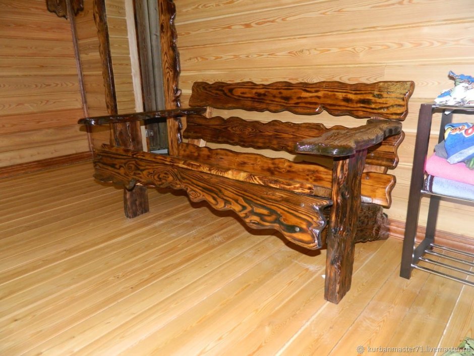 Скамейки для бани из дерева