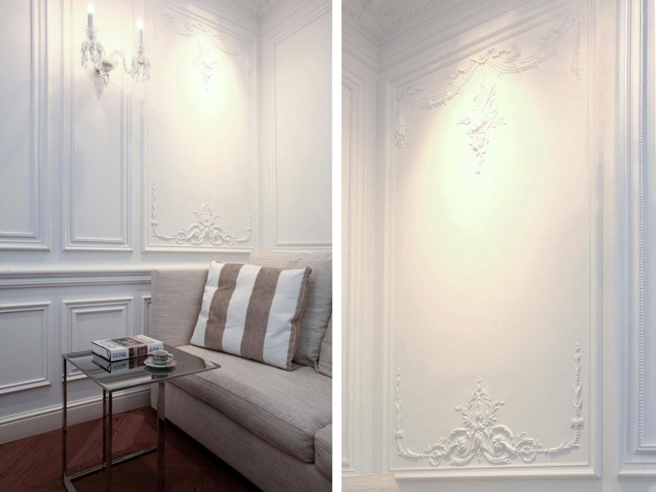Лепнина на стенах в интерьере