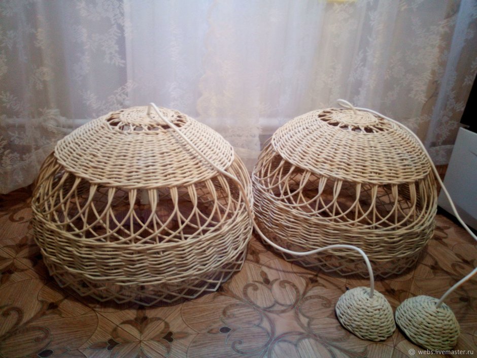 Плетеный абажур