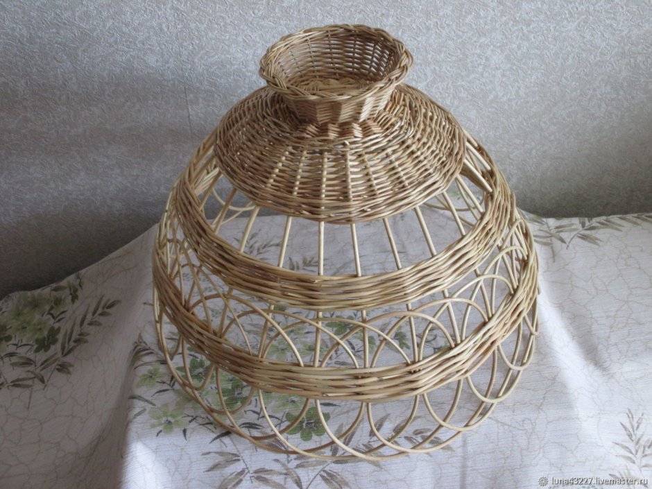 Плетеные абажуры из бумажной лозы