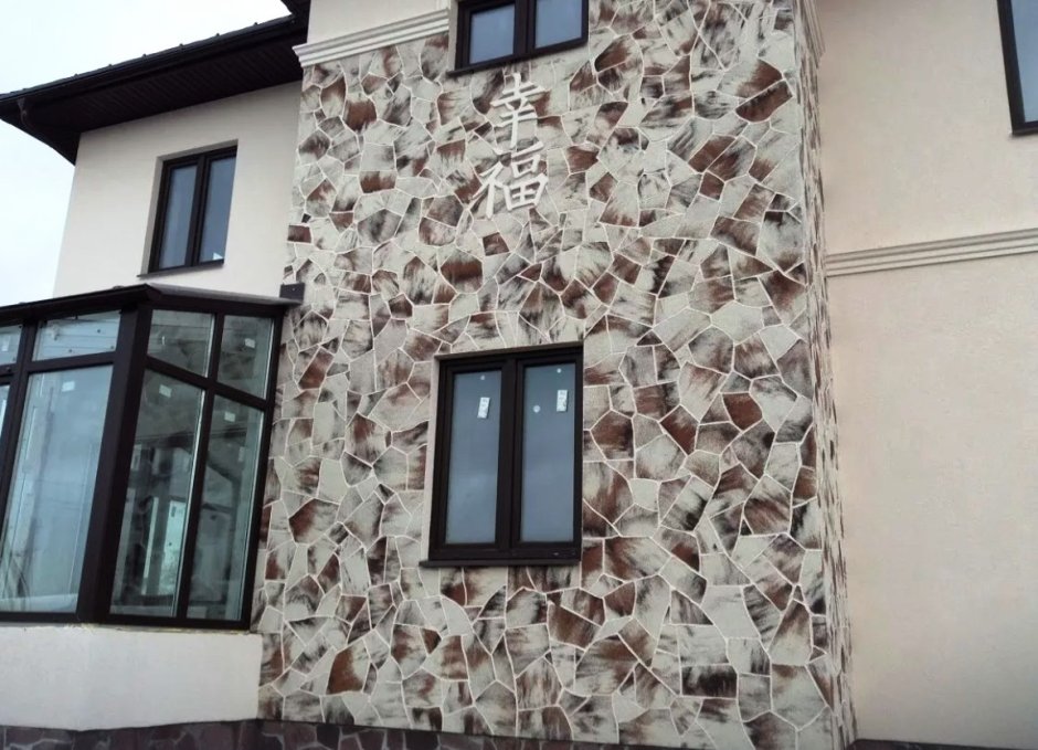 Отделка фасада гибким камнем
