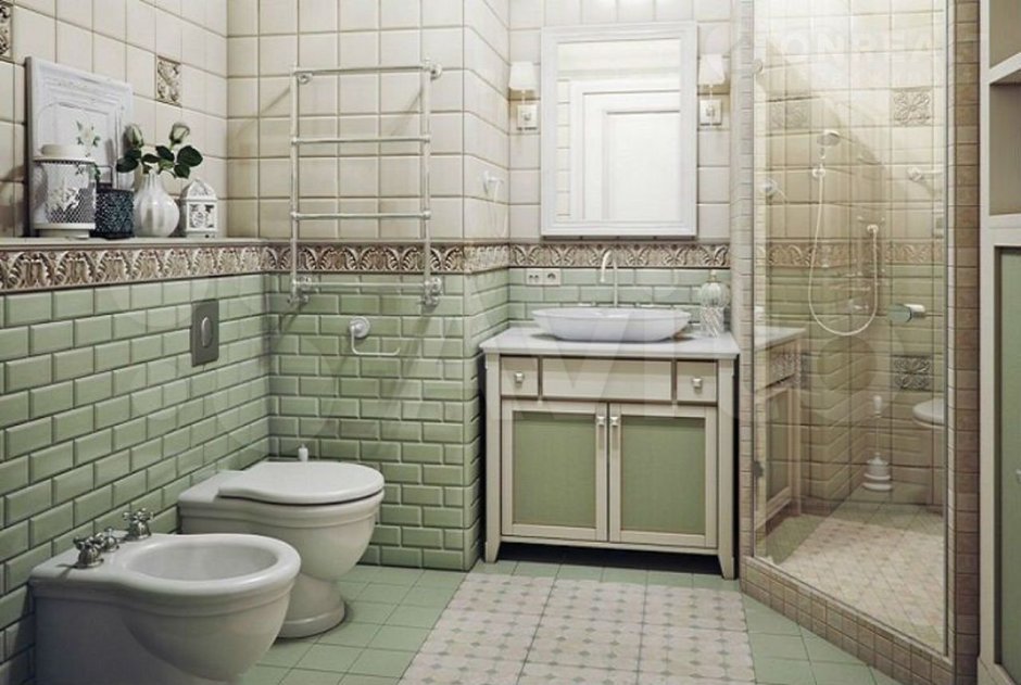 Кафель в стиле Прованс для ванной