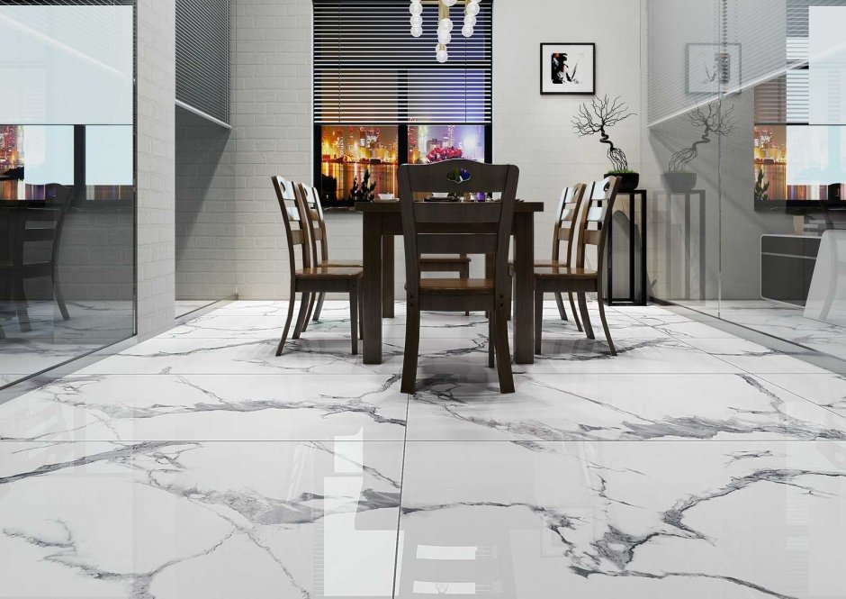Statuario Crown керамогранит белый 60x120 сатинированный