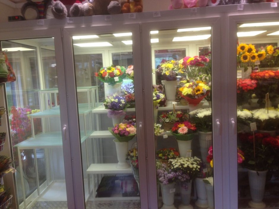 Холодильник для цветов стеклянный