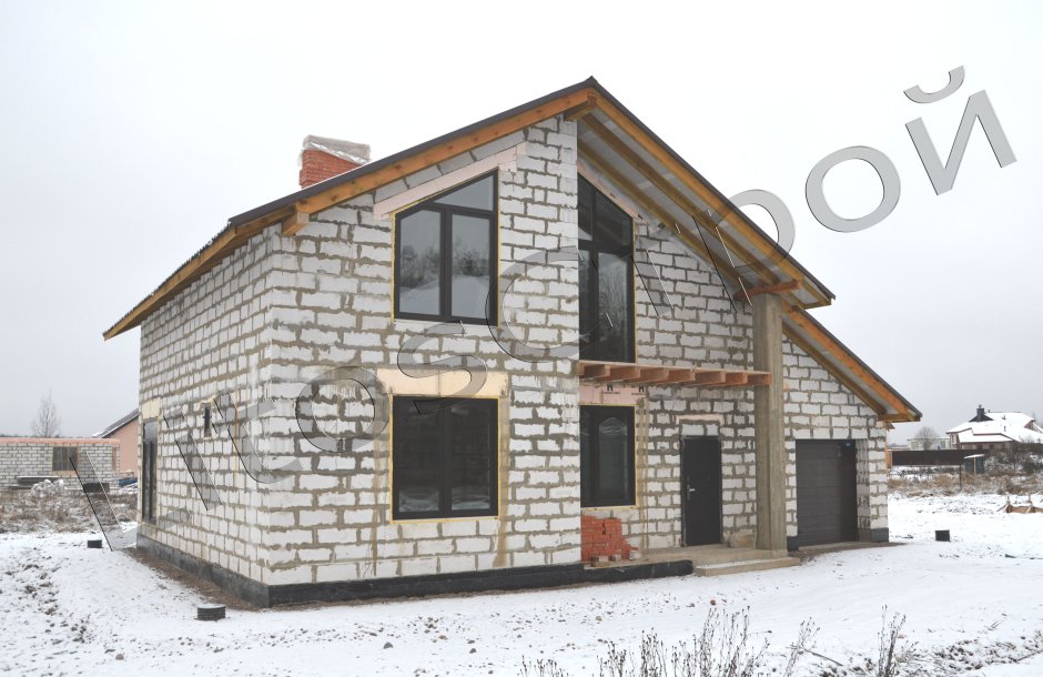 Гараж к дому из пеноблоков