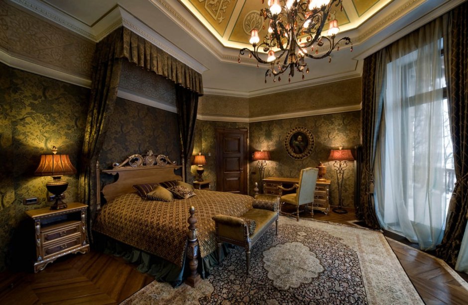 Викторианский стиль в интерьере спальни